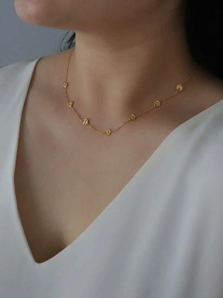 Hammered Disc Necklace