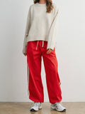 Down To Earth Stripe Pant in Red
