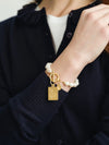 One Bam Bird Mahjong Tile Pearl Bracelet