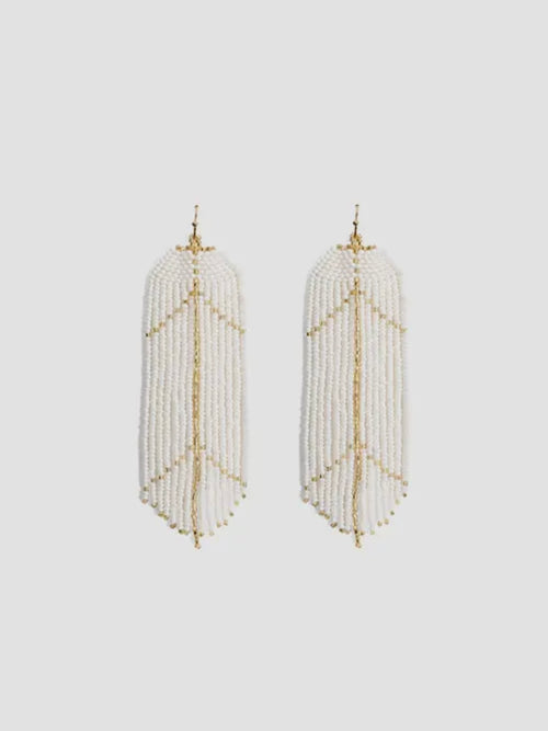 Feather White Light Earrings