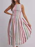 Under The Big Top Maxi Dress in Multi Stripe