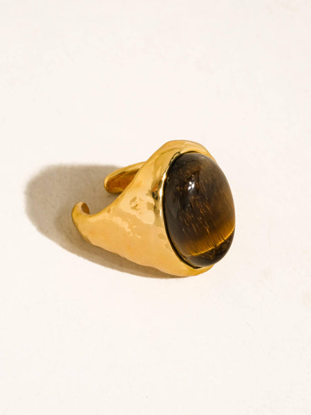 Lula Vintage Stone Ring in Brown