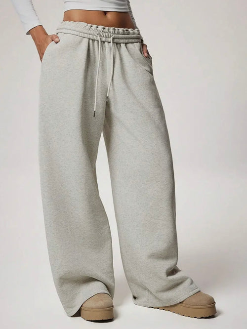 You Want A Fleece Of Me Sweatpants in Light Grey