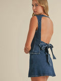 Back To Business Denim Top in Dark Blue
