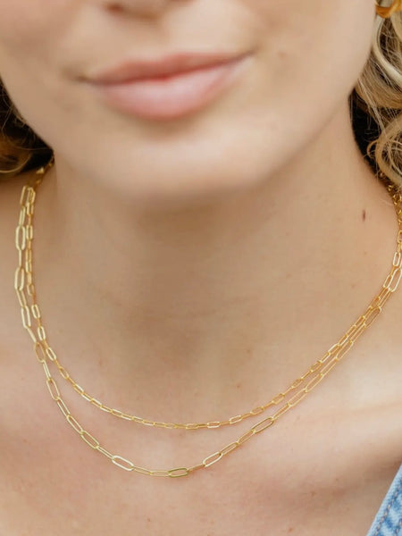 Double Up Paperclip Necklace
