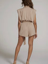 Strong Shoulders Romper in Sand