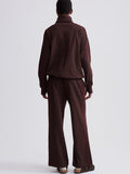 Ariana High Neck Midlayer in Red Chocolate Marl