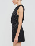 To Tie For Top in Black Polka Dot