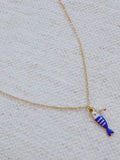 Striped Fish Necklace in Blue