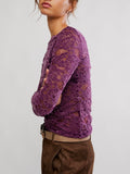 Raising Eyebrows Lace Top in Italian Plum