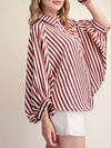 Stripe Season Blouse in Burgundy