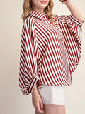 Stripe Season Blouse in Burgundy