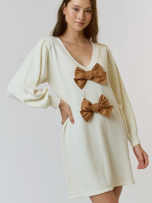 Be The Present Sweater Dress in Cream