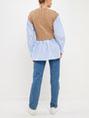 Mix It Up Sweater Vest Top in Taupe
