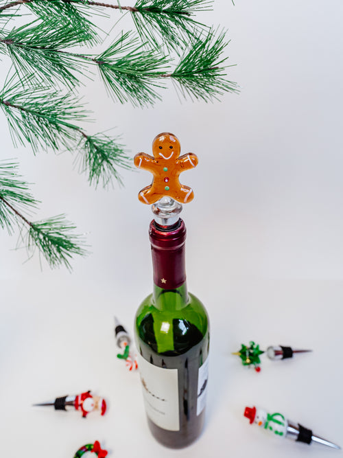 Holiday Icon Wine Stopper in Gingerbread Man