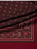 Wool Blend Border Scarf in Rumba Rose
