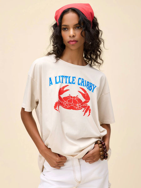 A Little Crabby Merch Tee in Dirty White