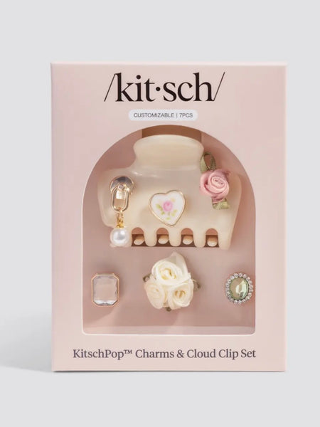 KitschPop Cloud Clip 7pc Vintage in Pearlized Cream
