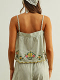 Positano Stripe Tank in Sage
