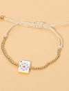 Mahj Charm Bracelet in White & Gold