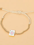 Mahj Charm Bracelet in White & Gold
