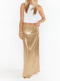 Saturday Skirt in Gold Shiny Stretch