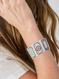 Brooklyn Mahjong Print Beaded Stretch Bracelet