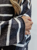 Piper Cabana Stripe Cardigan in Grey & Ivory