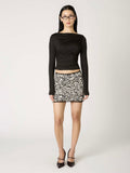 Brianna Skirt in Black & White Zebra