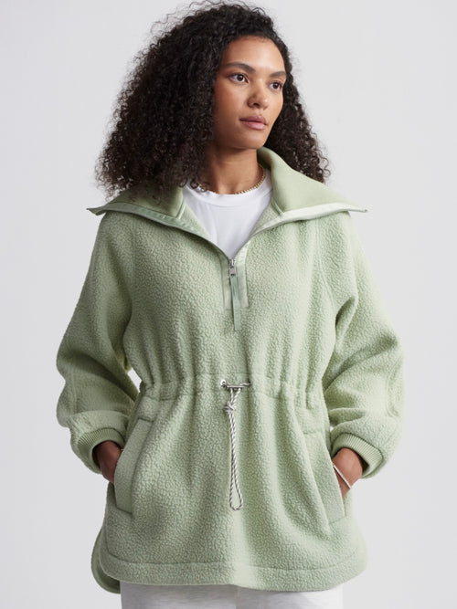 Parnel Half Zip Fleece in Snow Sage