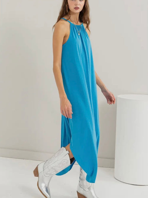 HALTer Right Now Midi Dress in Blue