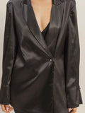 Soft Like Satin Blazer in Black