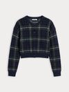 The Jacquard Cardigan in Forest Plaid