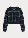 The Jacquard Cardigan in Forest Plaid