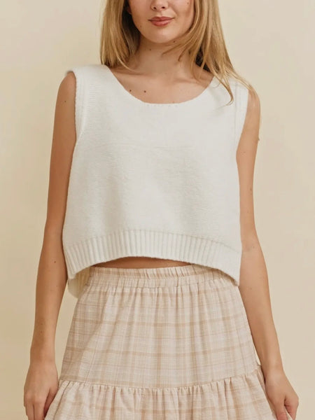 Tying The Knot Sweater Tank in Ivory