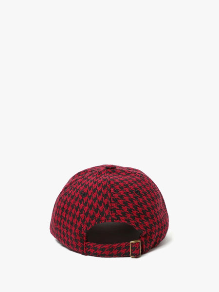 Wool Baseball Hat in Red Houndstooth Petit Oui