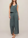 Sloane V-Neck Top in Emerald Cove