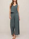 Sloane V-Neck Top in Emerald Cove