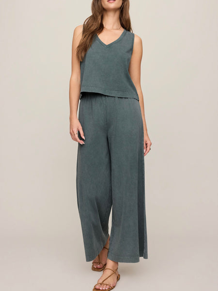 Sloane V-Neck Top in Emerald Cove