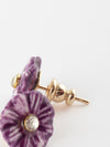 Purple Aster Flower Stud Earrings