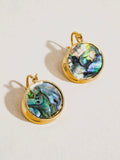 Zarae Round Natural Shell Earring