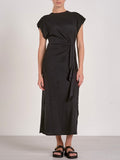 Ruched Just Right Midi Dress in Black