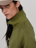 Tyde Zip Through Sweat in Loden Green