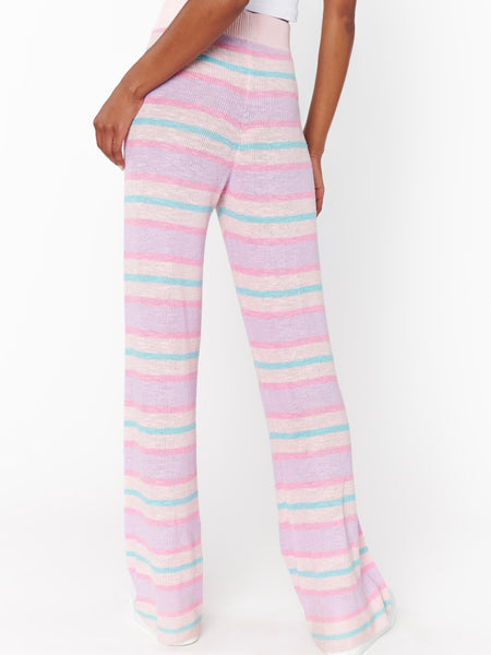 Feel Good Pants in Cotton Candy Stripe Knit