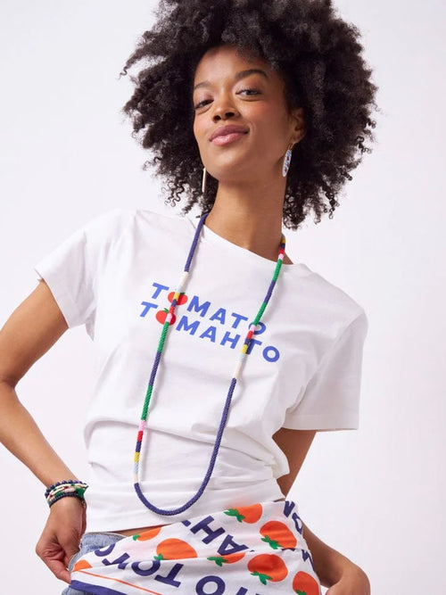 Allie Seed Bead Long Necklace in Navy