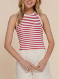 Forever Striped Tank in Off White & Red