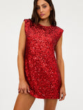 Mirabel Dress in Red Hot Sequin