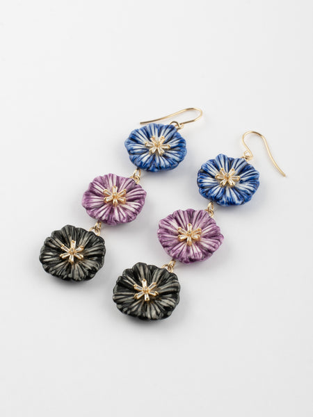 Purple Aster Flower Stud Earrings