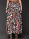 Belted Cheetah Print Maxi Skirt in Brown