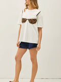 Sandy Leopard Bikini Top in Ivory